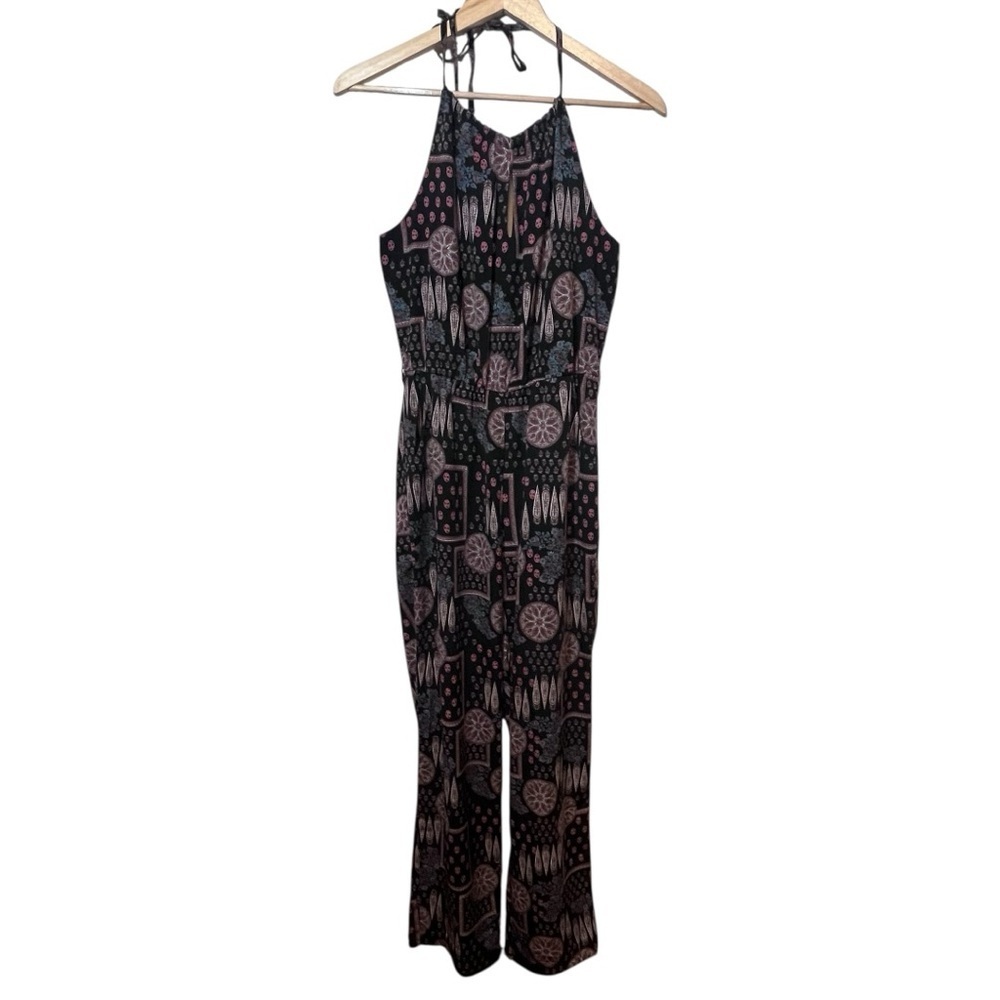 Veronica M Geometric Black and Pink Halter Jumpsuit Size XS - Picture 4 of 16